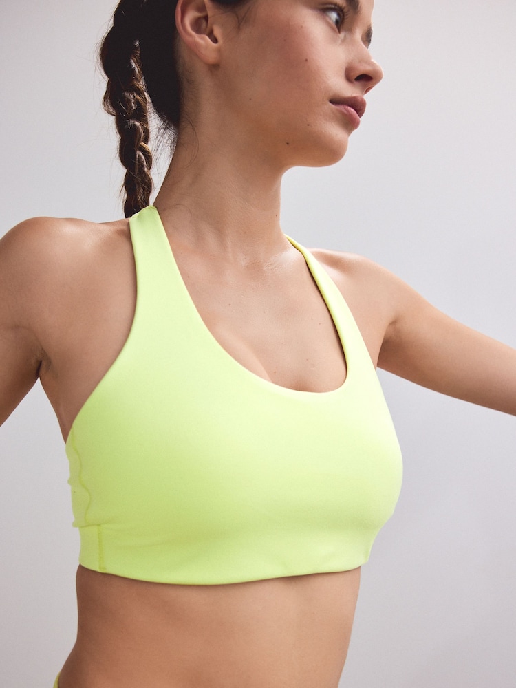 Yellow T-Back Medium Impact Sports Bra - Image 2 of 8