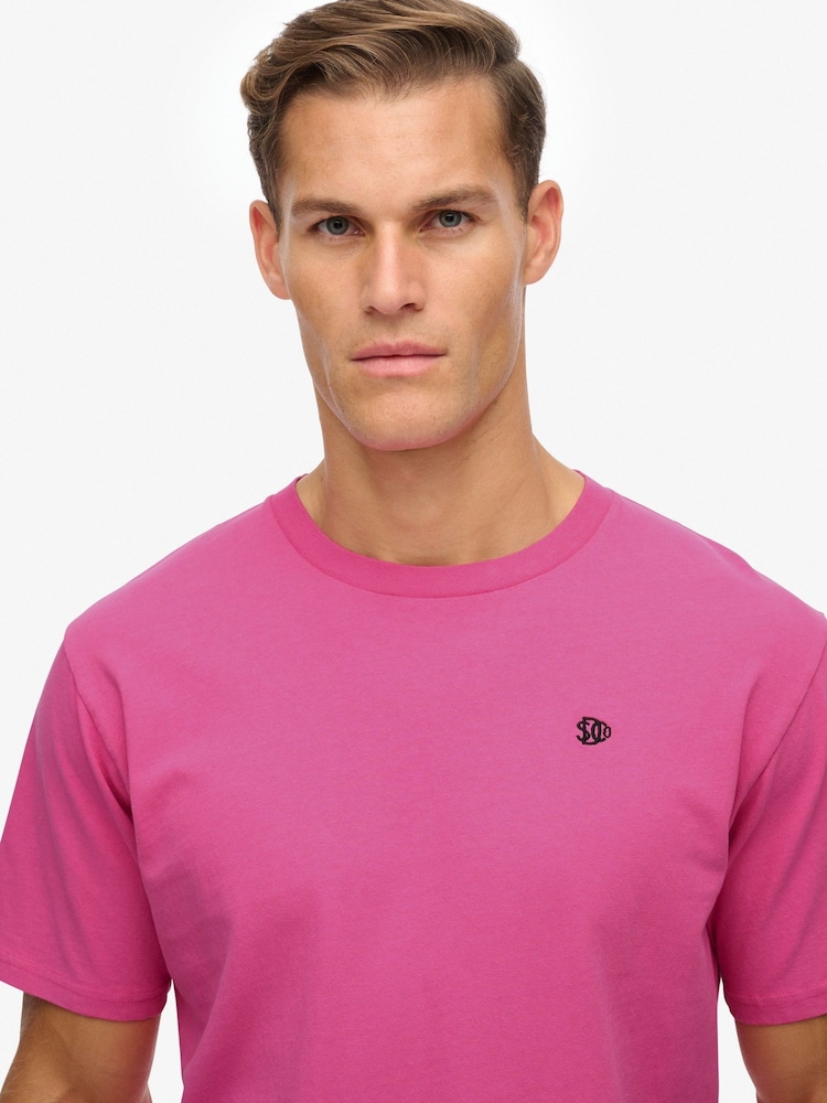 Superdry Pink Essentials Relaxed T-Shirt - Image 4 of 4 Superdry Pink Essentials Relaxed T-Shirt - Image 4 of 4