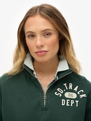 Superdry Green Athletic Essentials Applique Half Zip Sweatshirt - Image 4 of 4