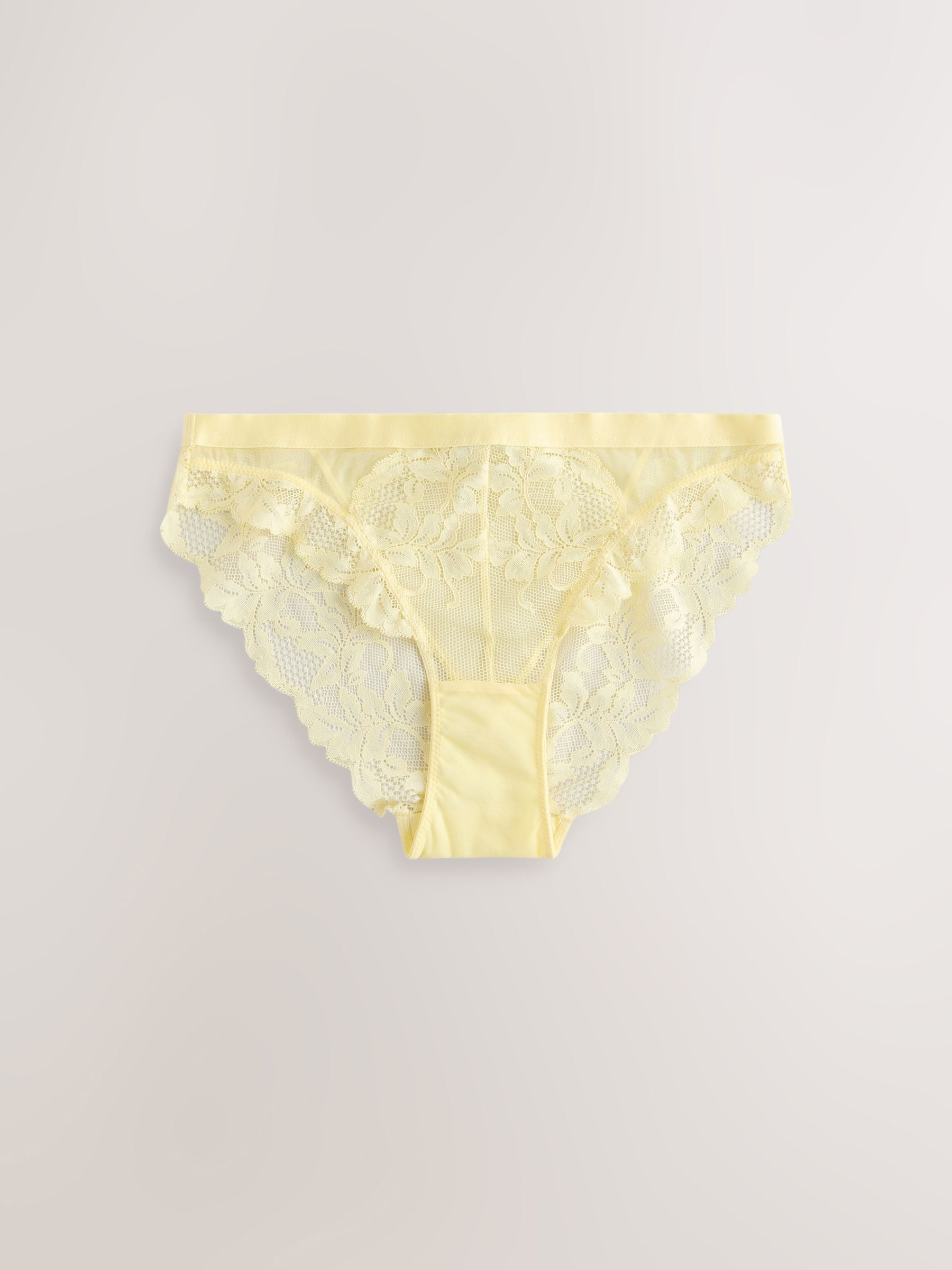 Buy Lemon Yellow/White High Leg Lace Knickers 2 Pack from Next USA