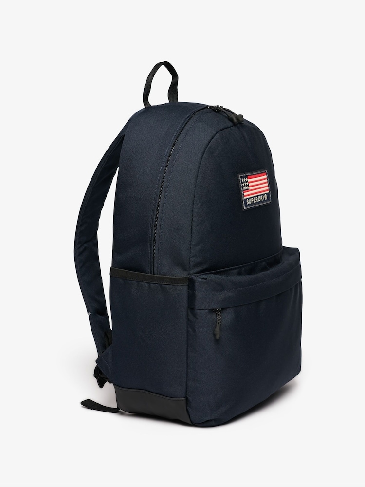 Superdry Blue Classic Patch Montana Backpack - Image 2 of 3 Superdry Blue Classic Patch Montana Backpack - Image 2 of 3