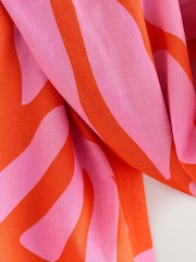Pink/Orange Abstract Print Lightweight Scarf - Image 3 of 3
