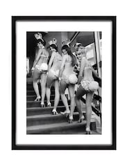 Brookpace Lascelles Black/White Girls Hand Made in UK Bunny Wall Art in a Moder N Matte Finish Blackbox Frame  40 X 50cm - Image 2 of 4