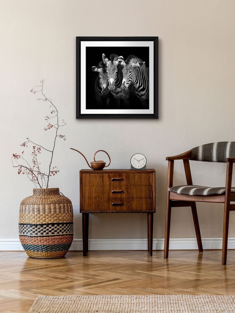 Brookpace Lascelles Black White Hand made in UK Shades of Grey Wall Art in Stylish Gloss Finish Studio Frame  61 X 61Cm - Image 1 of 4