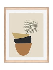 Brookpace Lascelles Natural Hand made in UK Balancing Bowls Abstract Scandi Wall Art in a Wood Aesthetic Frame  40 x 50cm - Image 2 of 4