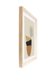 Brookpace Lascelles Natural Hand made in UK Balancing Bowls Abstract Scandi Wall Art in a Wood Aesthetic Frame  40 x 50cm - Image 3 of 4