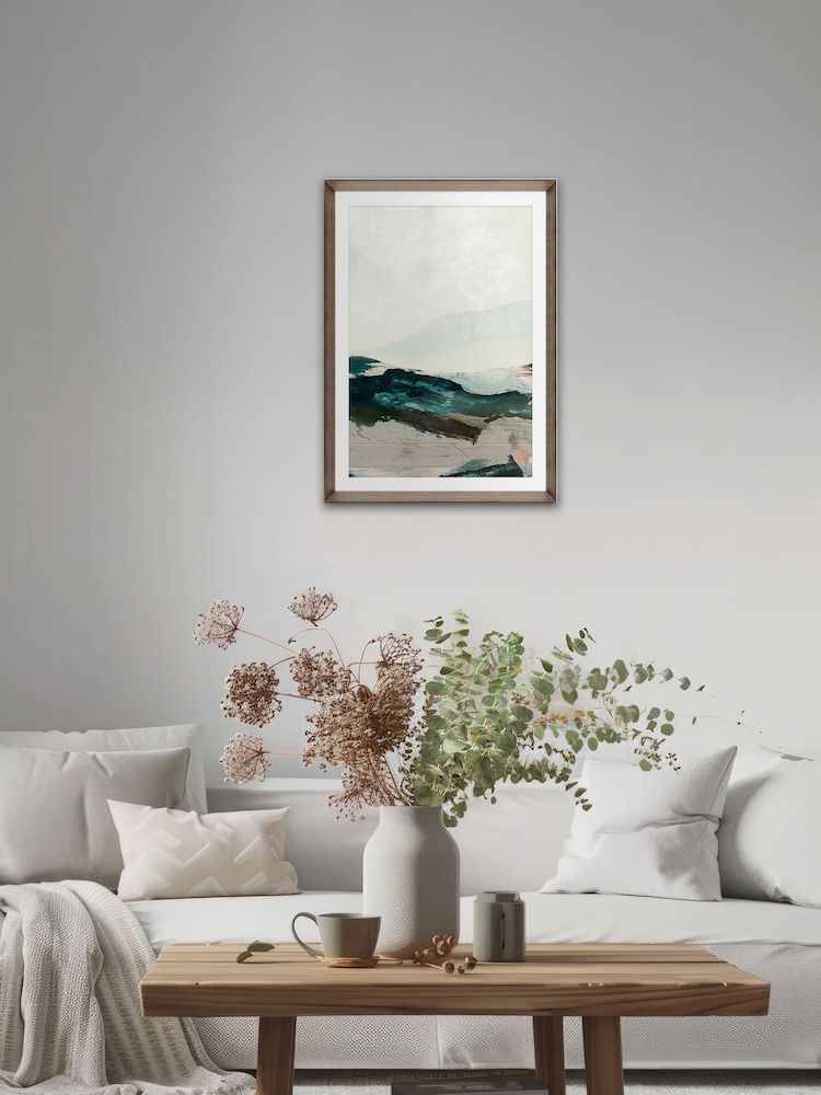 Brookpace Lascelles Multi Brown Hand made in UK Mountain II Abstract Wall Art In Walnut Grained Wood Aesthetic Frame 50 X 70Cm - Image 1 of 4 Brookpace Lascelles Multi Brown Hand made in UK Mountain II Abstract Wall Art In Walnut Grained Wood Aesthetic Frame 50 X 70Cm - Image 1 of 4