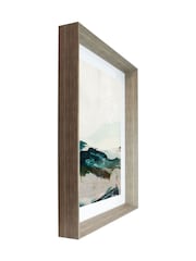 Brookpace Lascelles Multi Brown Hand made in UK Mountain II Abstract Wall Art In Walnut Grained Wood Aesthetic Frame  50 X 70Cm - Image 3 of 4