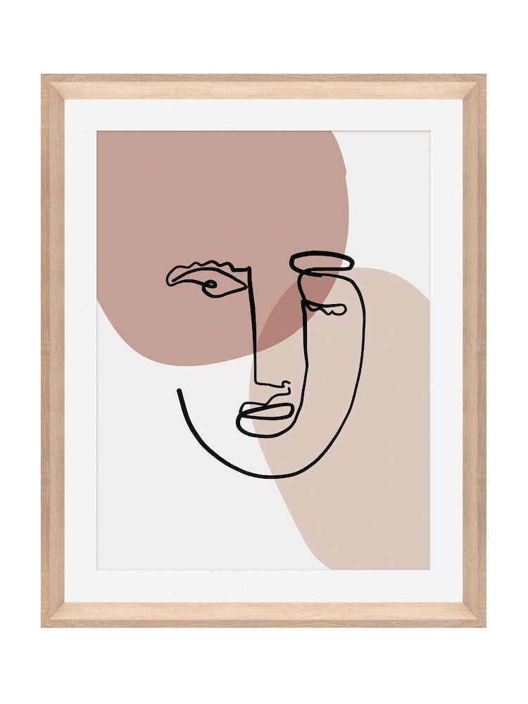 Brookpace Lascelles Natural Hand made in UK Face Abstract Scandi Wall Art In A Wood Aesthetic Frame  40 x 50cm - Image 2 of 4