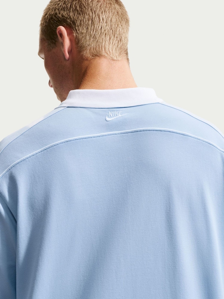 Nike Hydrogen Blue Sportswear Club Short Sleeve Polo Shirt - Image 5 of 5
