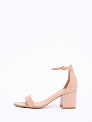 Friends Like These Patent Nude Wide Fit Closed Back Occasion Mid Block Heeled Sandals - Image 5 of 5