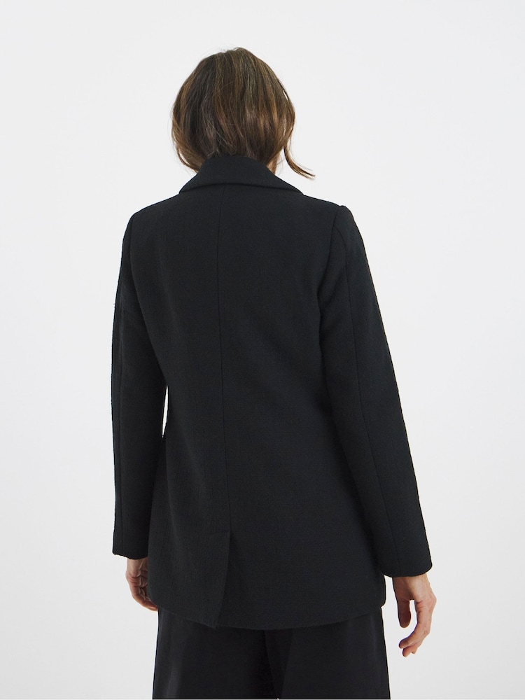 JD Williams Black Double Breasted Boucle Blazer - Image 2 of 4 JD Williams Black Double Breasted Boucle Blazer - Image 2 of 4