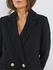 JD Williams Black Double Breasted Boucle Blazer - Image 3 of 4