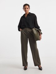 JD Williams Black Dobby Sheer Oversized Shirt - Image 4 of 4