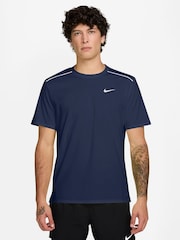 Nike Midnight Navy Miler Dri-FIT UV Running T-Shirt - Image 1 of 3