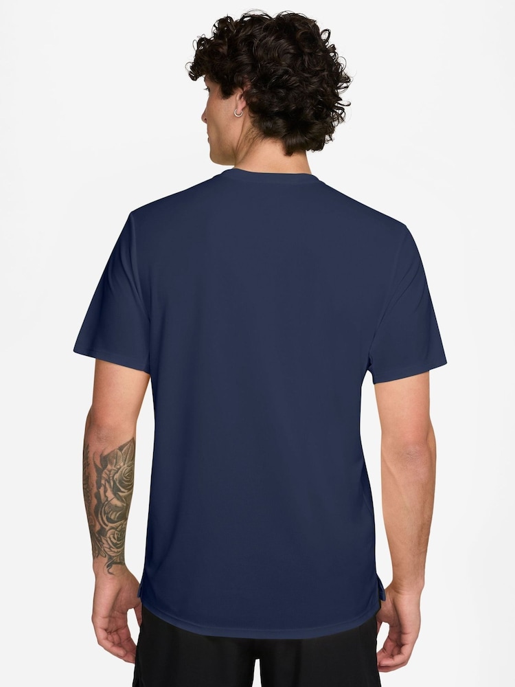 Nike Midnight Navy Miler Dri-FIT UV Running T-Shirt - Image 2 of 3 Nike Midnight Navy Miler Dri-FIT UV Running T-Shirt - Image 2 of 3