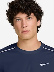 Nike Midnight Navy Miler Dri-FIT UV Running T-Shirt - Image 3 of 3