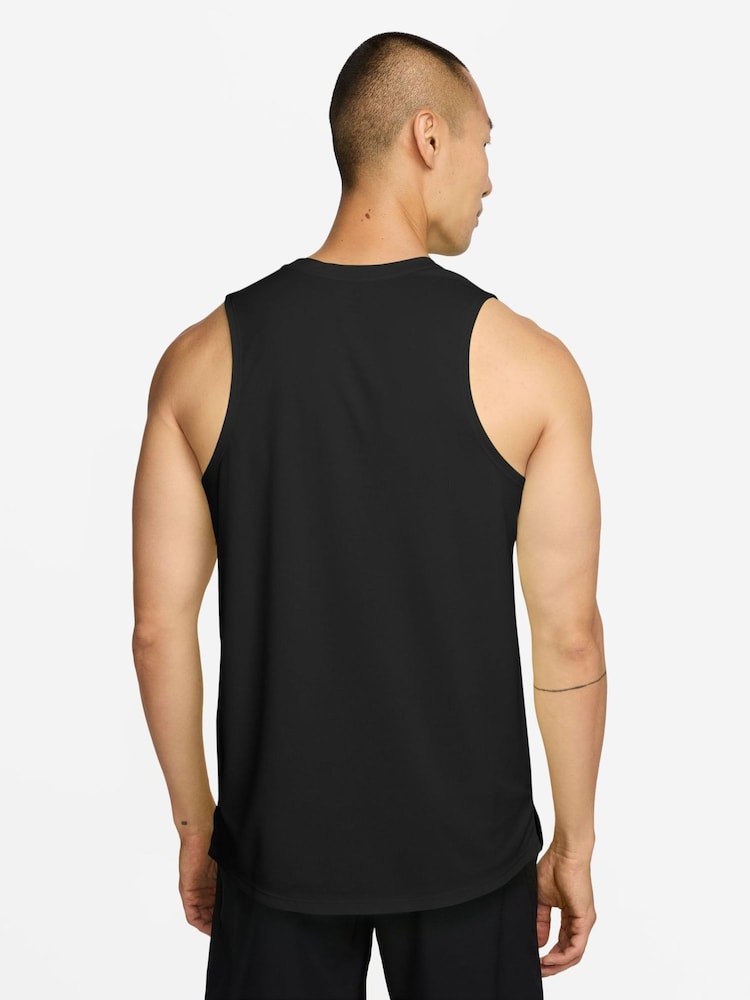 Nike Black Miler Dri-FIT Running Vest - Image 2 of 4 Nike Black Miler Dri-FIT Running Vest - Image 2 of 4