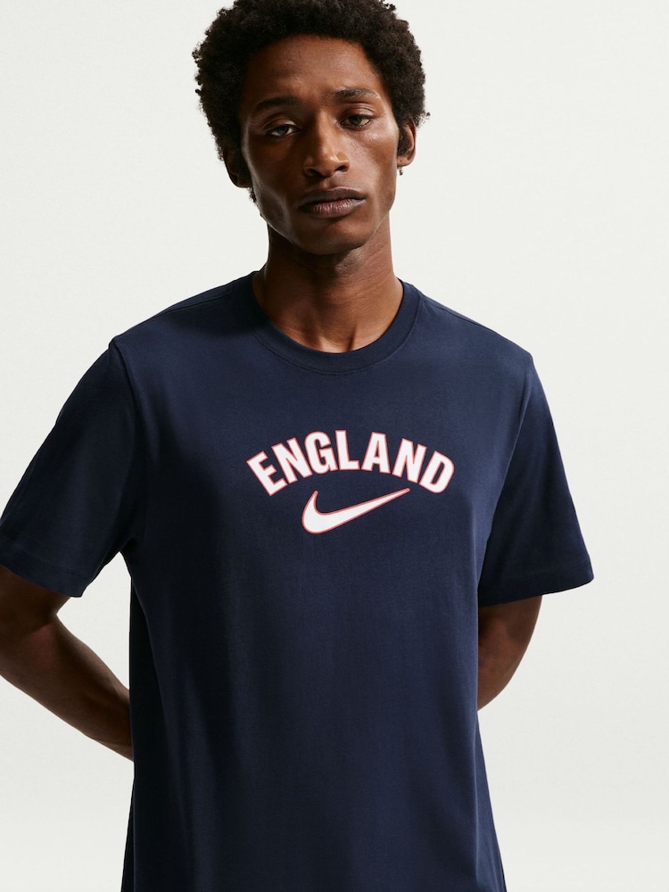 Nike Blue England Wordmark Graphic T-Shirt - Image 1 of 5