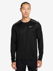 Nike Black Miler Dri-FIT UV Long Sleeve Running T-Shirt - Image 1 of 3