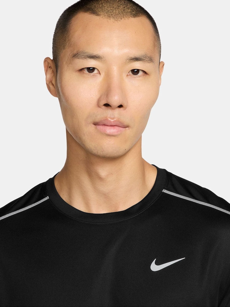 Nike Black Miler Dri-FIT UV Long Sleeve Running T-Shirt - Image 3 of 3