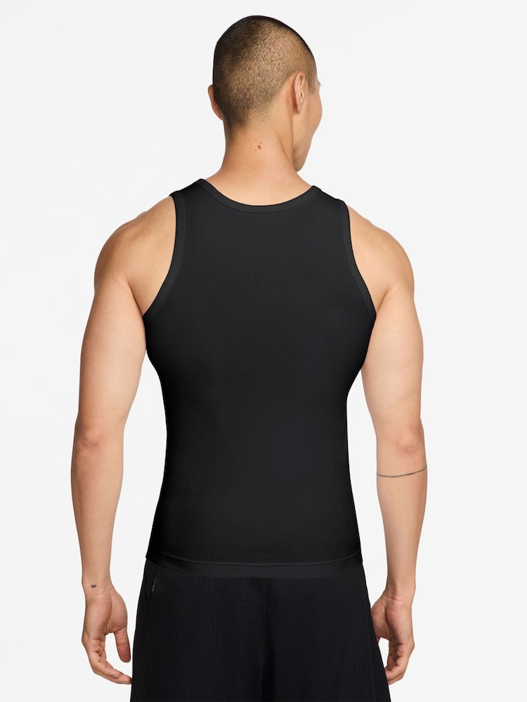 Nike Black Athletic Club Dri-FIT Ribbed Training Tank Top - Image 2 of 3 Nike Black Athletic Club Dri-FIT Ribbed Training Tank Top - Image 2 of 3