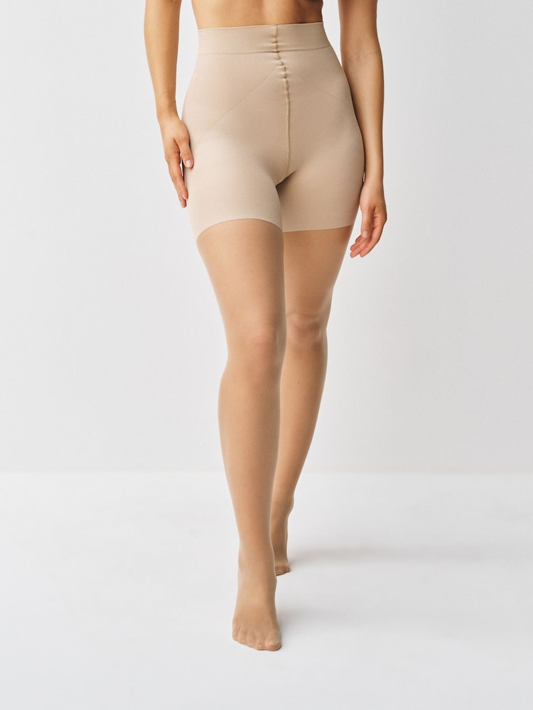 Latte Bum/Tum/Thigh 10 Denier Matt Shaping Tights - Image 1 of 4
