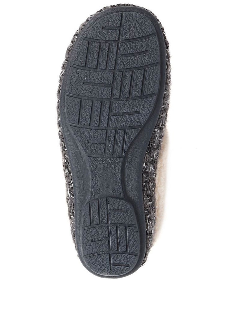 Jones Bootmaker Grey Faux-Fur-Lined Slippers - Image 5 of 5 Jones Bootmaker Grey Faux-Fur-Lined Slippers - Image 5 of 5