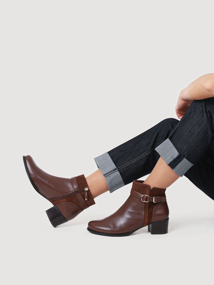Jones Bootmaker Brown Sarina Heeled Ankle Boots - Image 5 of 5 Jones Bootmaker Brown Sarina Heeled Ankle Boots - Image 5 of 5