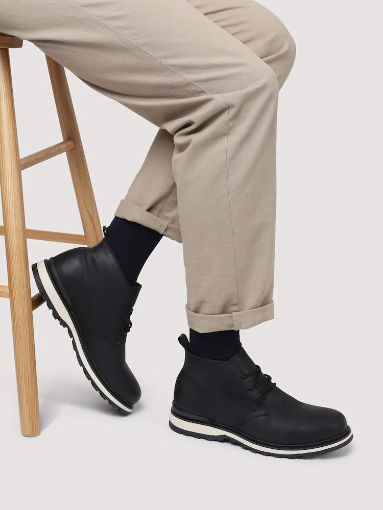 Jones Bootmaker Black Darrel Grippy Leather Ankle Boots - Image 1 of 5