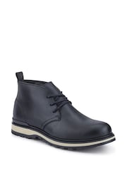 Jones Bootmaker Black Darrel Grippy Leather Ankle Boots - Image 3 of 5