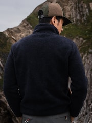 Sealskinz Blue Brakefield Men's Recycled Sherpa Zip Up Fleece - Image 3 of 6