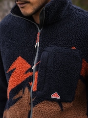 Sealskinz Blue Brakefield Men's Recycled Sherpa Zip Up Fleece - Image 4 of 6