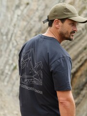 Sealskinz Blue Themelthorpe Mens Cotton Graphic T-Shirt - Imagem 3 de 5