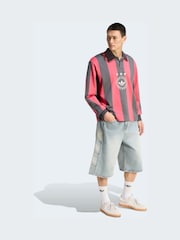 adidas Originals Black/Red LS Striped Polo - Image 3 of 5