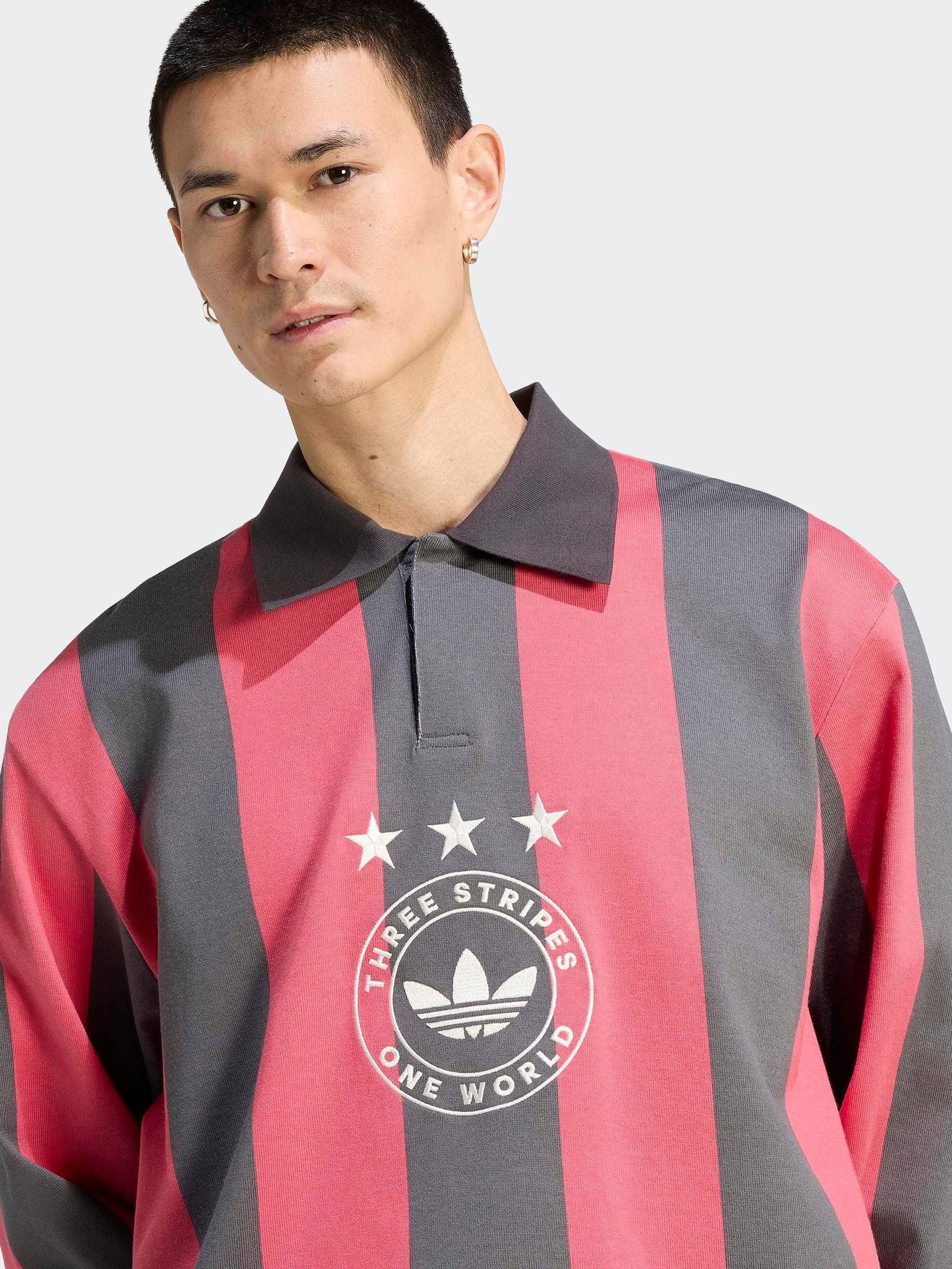 Buy adidas Originals Black/Red LS Striped Polo from Next USA