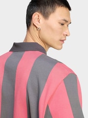 adidas Originals Black/Red LS Striped Polo - Image 5 of 5