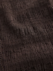 Chocolate Brown Sleeveless V-Neck Textured Waistcoat - Image 8 of 8