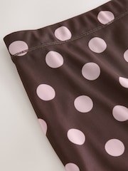 Pink/Brown Polka Dot Mesh Midi Pencil Skirt - Image 7 of 8