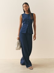 Nothing Ordinary Milano Knitted Button Through Sleeveless Cardigan - תמונה 3 מתוך 6