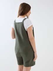 JoJo Maman Bébé Linen Blend Short Maternity Dungaree - Imaginea 2 din 6