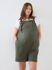 JoJo Maman Bébé Linen Blend Short Maternity Dungaree - Imaginea 3 din 6