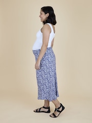 JoJo Maman Bébé Navy Blue Floral Midi Skirt - Image 2 of 6