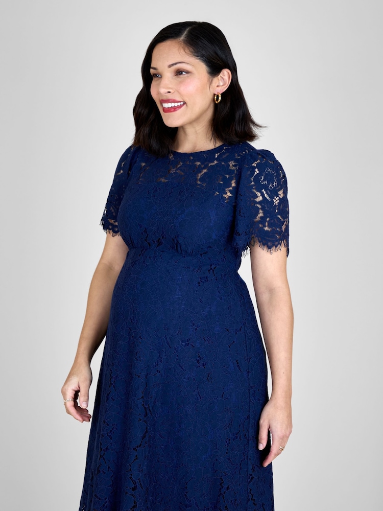 denim dress with white Country Flare M 2400-601LDJ-Blue White Made from structured Dress Coded by Carrie FIT:PETITE