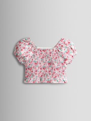 JoJo Maman Bébé Pink Smocked Cap Sleeve Top & Skort Set - Image 2 of 7