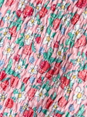 JoJo Maman Bébé Pink Smocked Cap Sleeve Top & Skort Set - Image 7 of 7