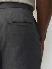 Charcoal Grey Regular Fit Plain Front Smart Shorts 2 Pack - Image 5 of 9