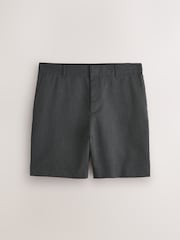Charcoal Grey Regular Fit Plain Front Smart Shorts 2 Pack - Image 6 of 9