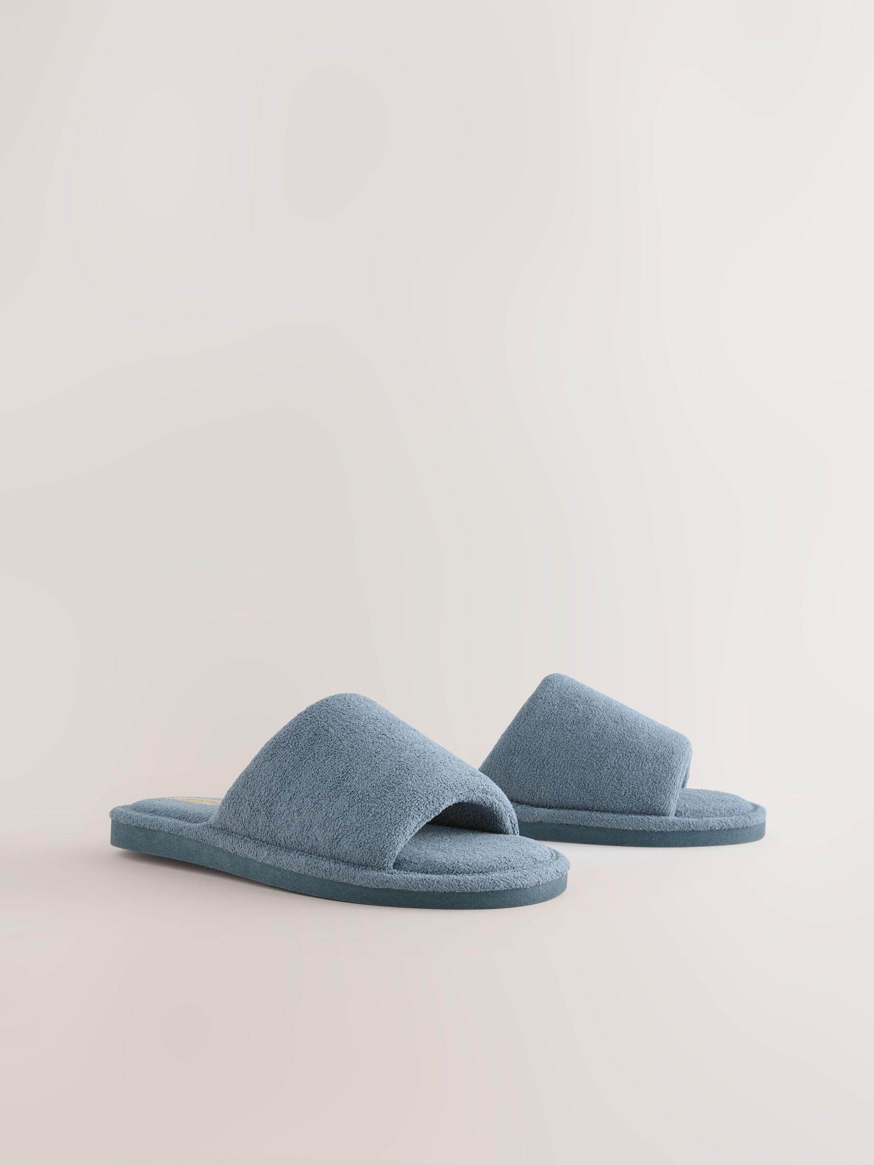 Buy Blue Towelling Mule Sliders from the Next UK online shop