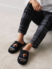 Black Guinness Towelling Mule Slippers - Image 2 of 2